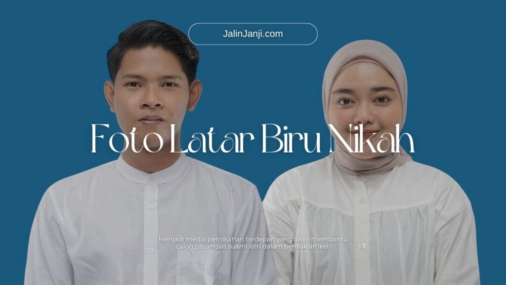 foto latar biru nikah