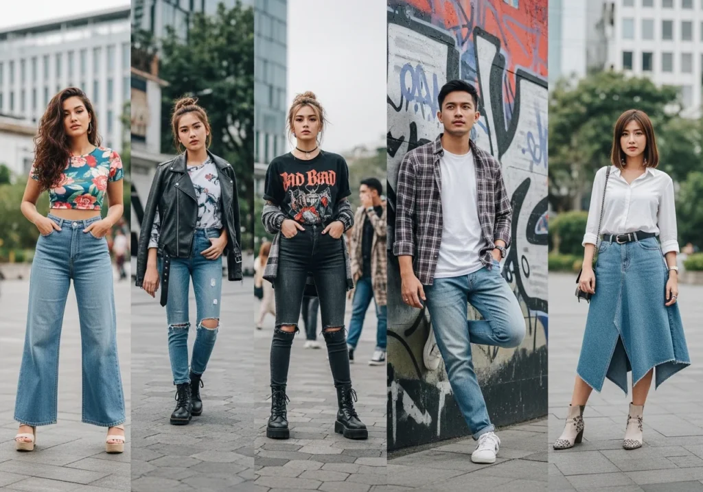 cara memilih model celana jeans pria dan wanita