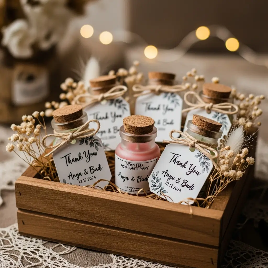 souvenir pernikahan murah bermanfaat Lilin Aromaterapi Kecil